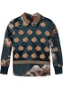 Maison Scotch | Mixed Print Collared Top