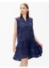 Vilagallo | Vera Dress Navy Embroidery
