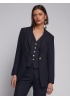 Vilagallo | Sophia Jacquard Navy Blazer