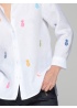 Vilagallo | Poline Embroidered Lino Blanco Shirt