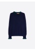 Vilagallo | Navy Ruffle Trim Jumper