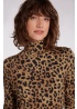 Oui | Leopard Print Roll Neck