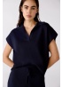 Oui | Collared Short Sleeve Top