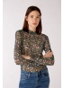 Oui | Mesh Print Top