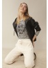 Oui | Leather Hooded Jacket