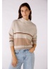 Oui | Knitted Jumper With Stand Up Colour