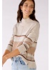 Oui | Knitted Jumper With Stand Up Colour