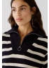 Oui | Stripe Zip Jumper