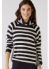 Oui | Navy Stripe Cotton Jumper 