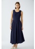 Oui | Navy Cotton Sleeveless Dress