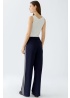 Oui | Side Stripe Navy Trousers
