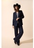 Oui | Pinstripe Navy Trousers