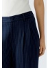 Oui | Pinstripe Navy Trousers