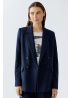 Oui | Pinstripe Navy Jacket