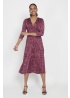 Onjenu | Amy Dress Abstract Pink Bordeaux