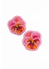 MyDoris | Pink Pansy Beaded Stud Earrings