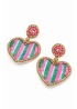 MyDoris | Multi Stripe Heart Beaded Earrings