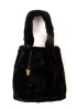 FranchettiBond | Black Faux Fur Bag