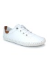 Lunar | St Ives White Leather Plimsoll
