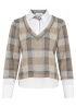 Just White | Check Layered Top