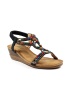 Lunar | Epsom Black Wedge Sandal