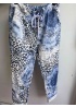 Lulu | Blue Animal Print Trousers