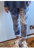 Lulu | Blue Animal Print Trousers