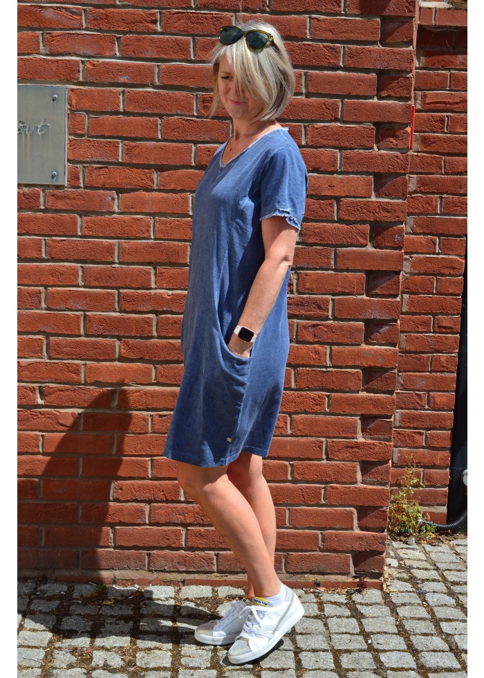 Milano | Cotton Linen V Neck Dress