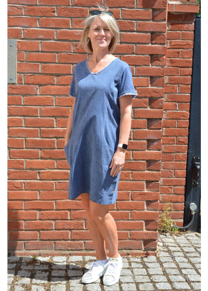 Milano | Cotton Linen V Neck Dress