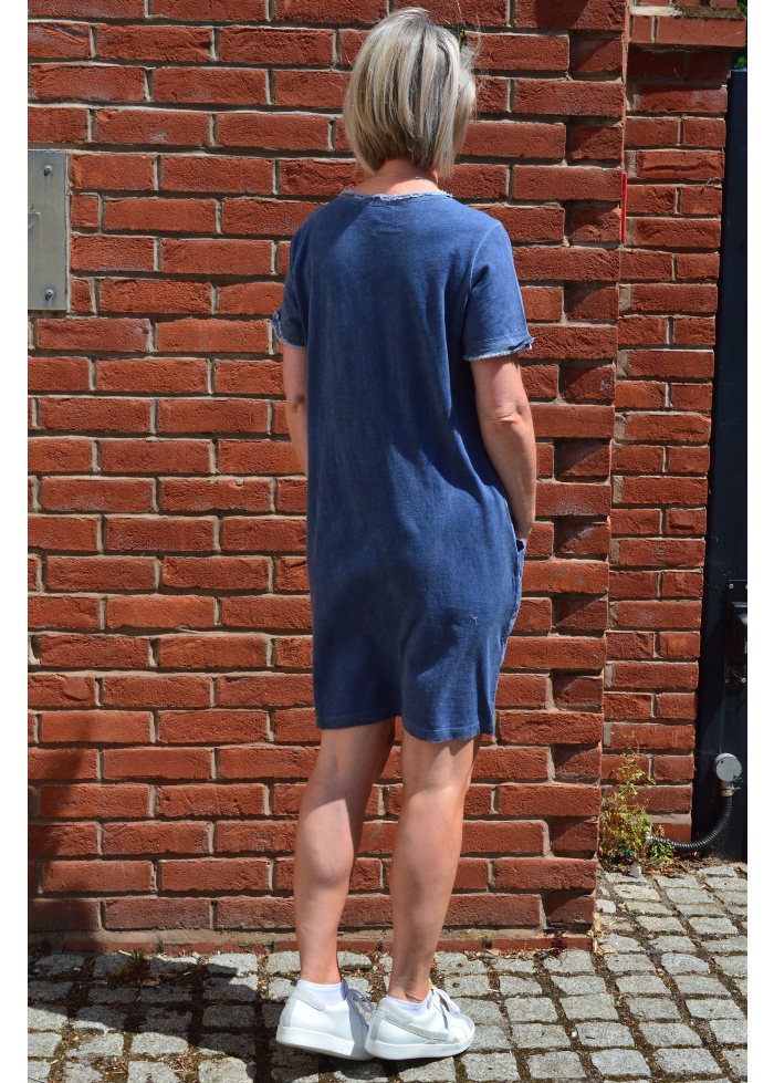 Milano | Cotton Linen V Neck Dress