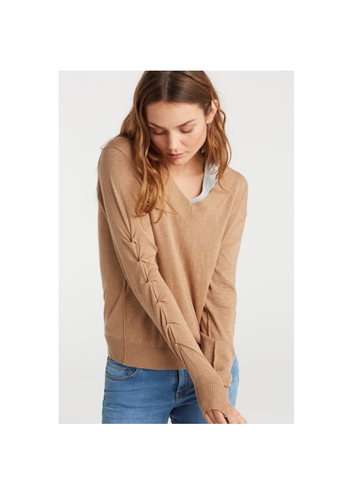 Yaya | Ruched Sleeved Sweater