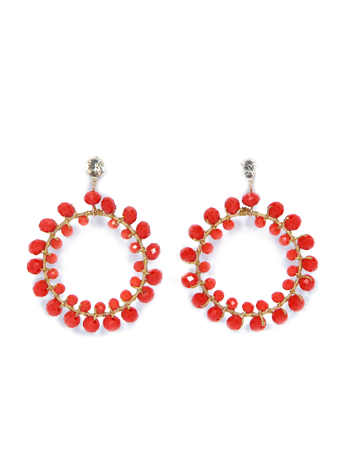 Envy | Coral Bead Earrings