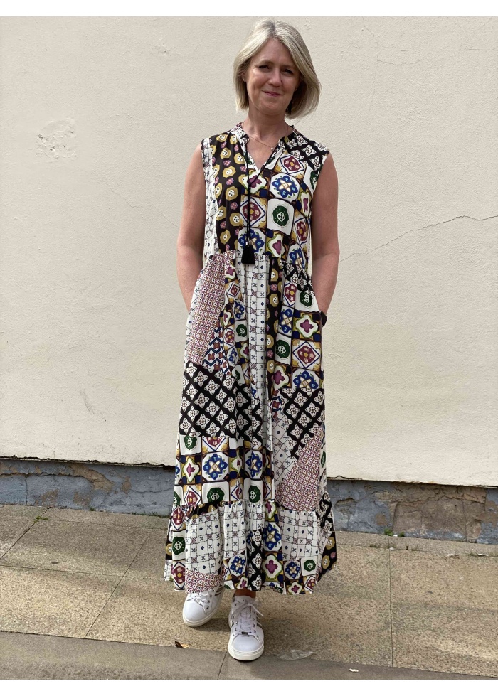 Milano | Tie Neck Maxi Dress