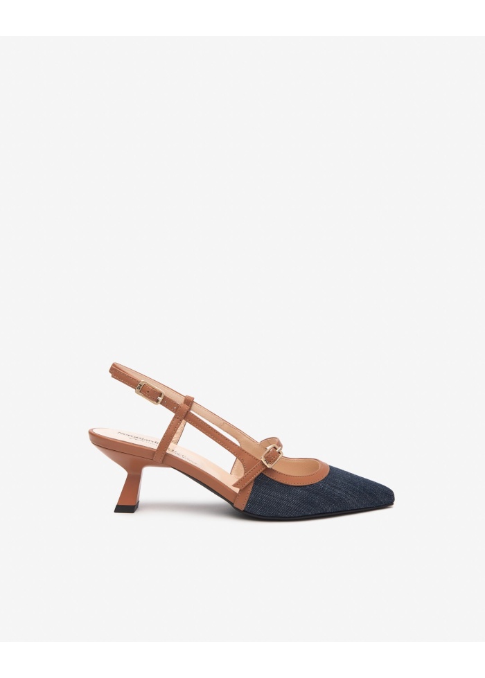 NeroGiardini | Flared Heel Denim Shoes