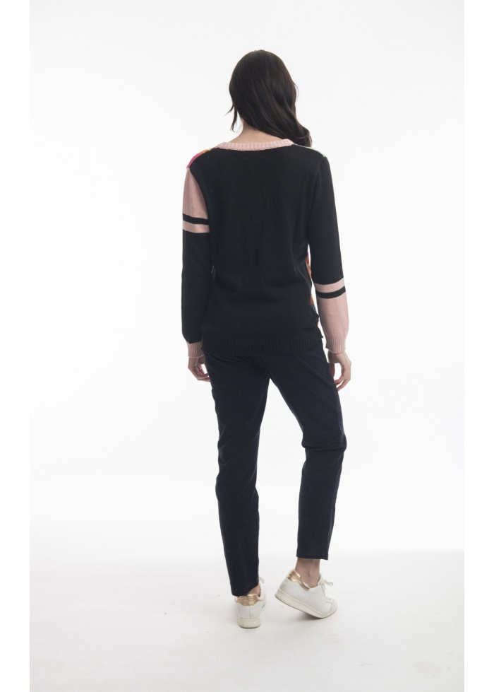 Orientique | Printed V-Neck Jumper