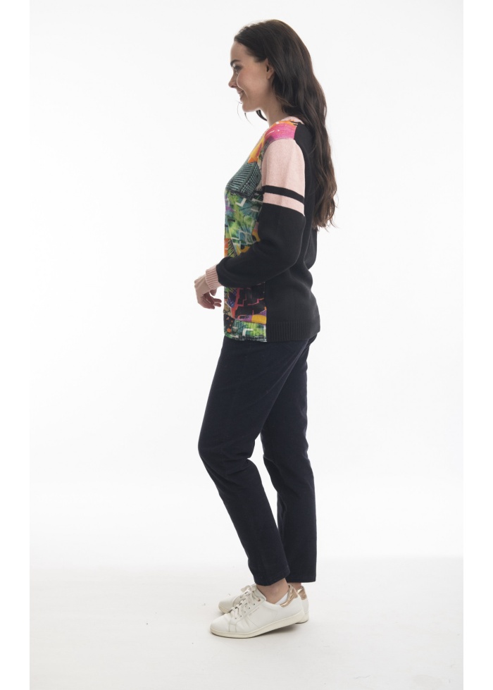 Orientique | Printed V-Neck Jumper