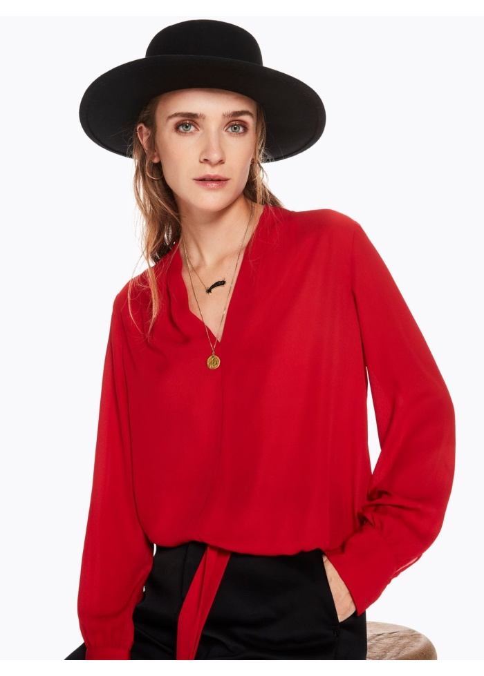 Maison Scotch | Draped V-Neck Top