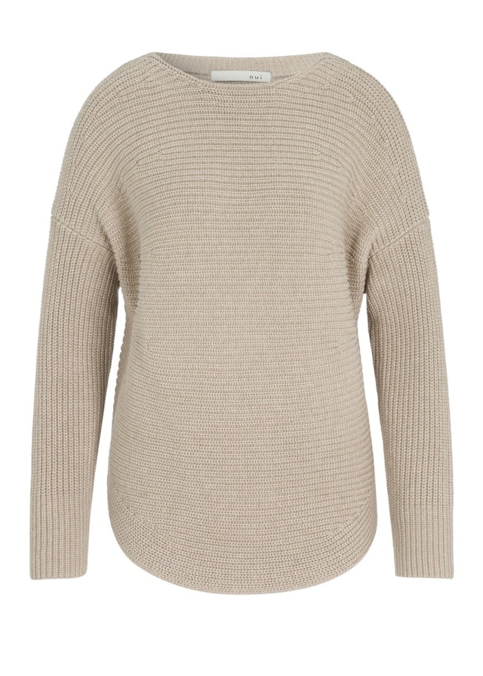 Oui | Half Cardigan Stich Jumper