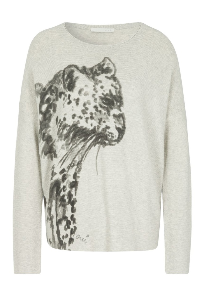 Oui | Knitted Jumper in Ottoman Design