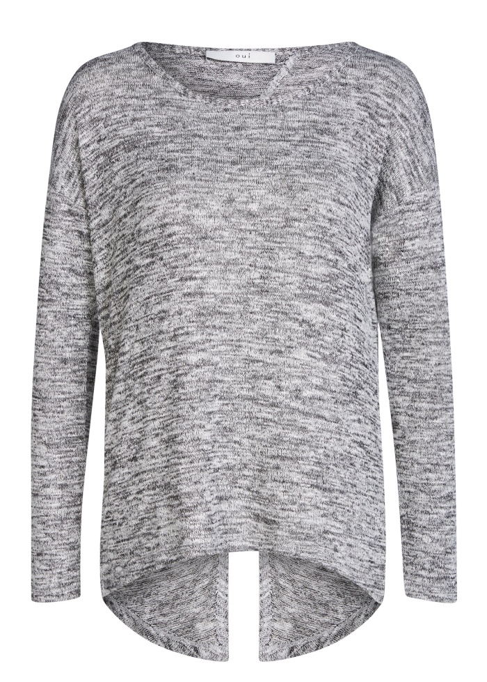 Oui | Knitted Jumper with Unique Back