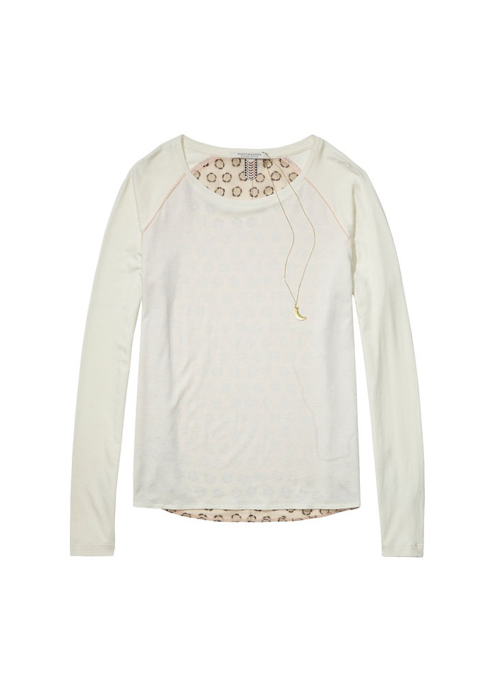 Maison Scotch | Printed Back Long Sleeve Tee