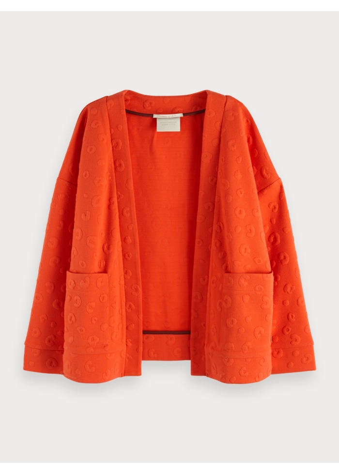 Maison Scotch | Leopard Jacquard Sweat Cardigan