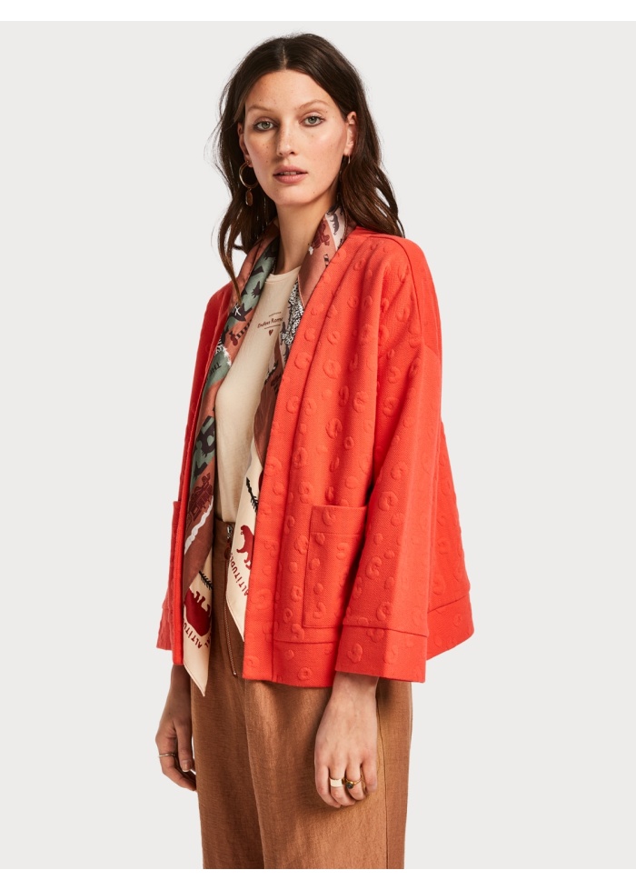 Maison Scotch | Leopard Jacquard Sweat Cardigan