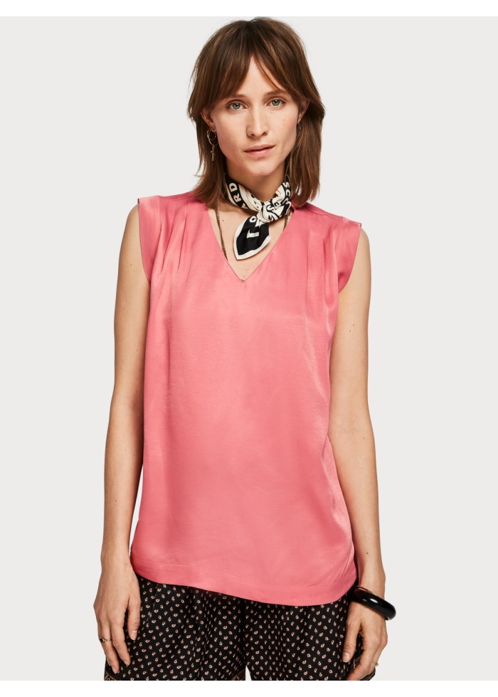 Maison Scotch | Sleeveless Pleated Top