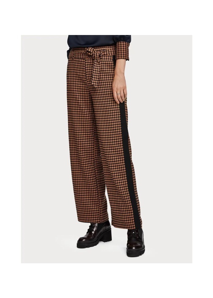 Maison Scotch | Wide Leg Houndstooth Trousers