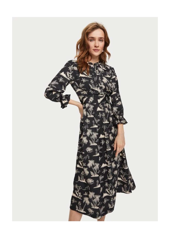 Maison Scotch | Printed Stain Midi Dress