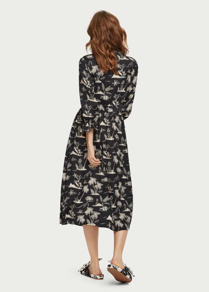 Maison Scotch | Printed Stain Midi Dress