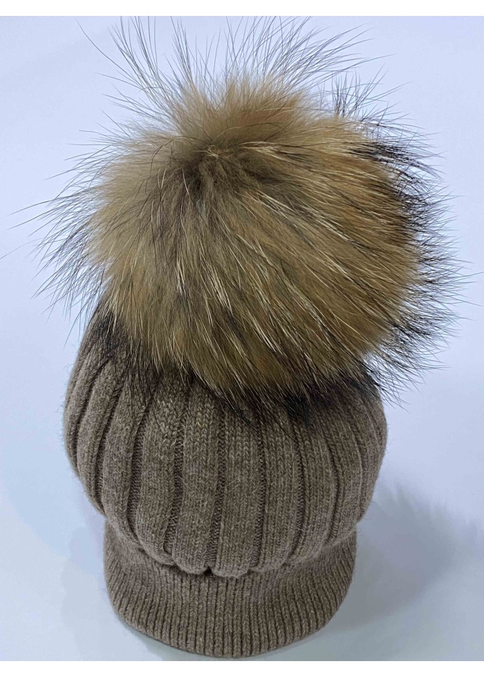 LittleRed | Taupe Pom Pom Hat
