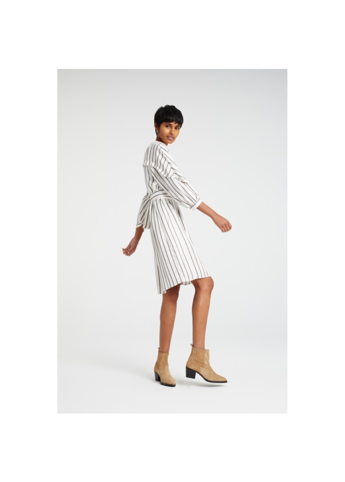 Yaya | Striped Ruffle Dress