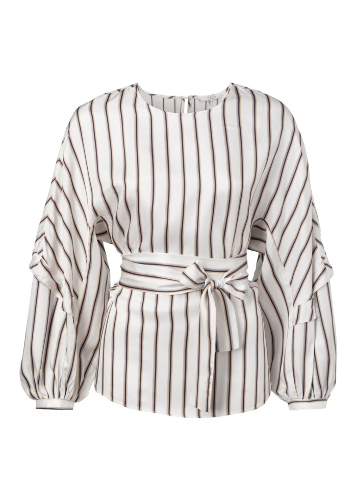 Yaya | Striped Top With Waist Belt
